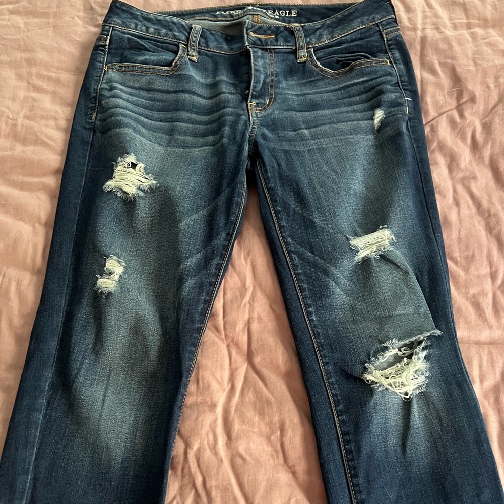 American Eagle Outfitters Dark Wash Distressed Jegging